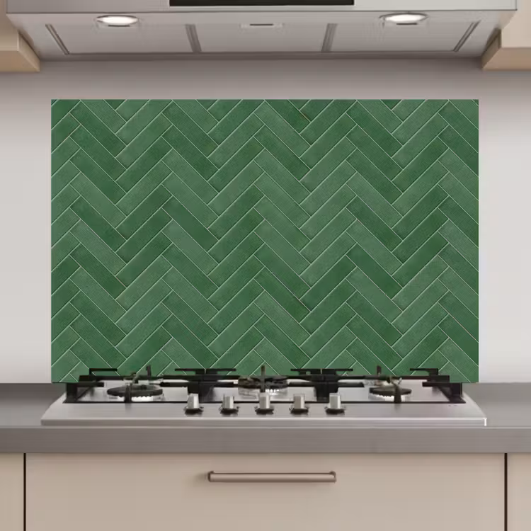 Visgraat - Wandtegel - Bosgroen keuken achterwand spatscherm klein 900 -3d_website
