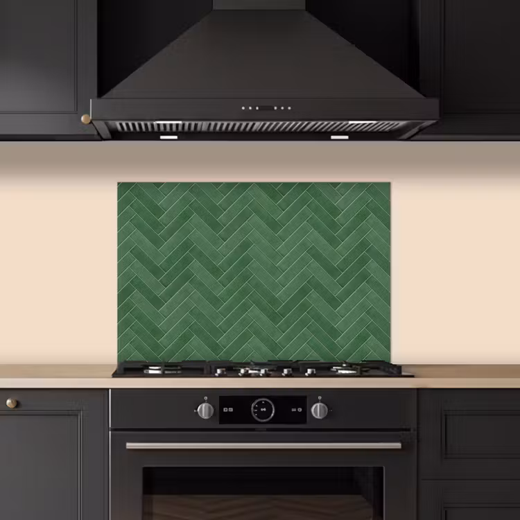 Visgraat - Wandtegel - Bosgroen keuken achterwand spatscherm klein 900 -sfeer1