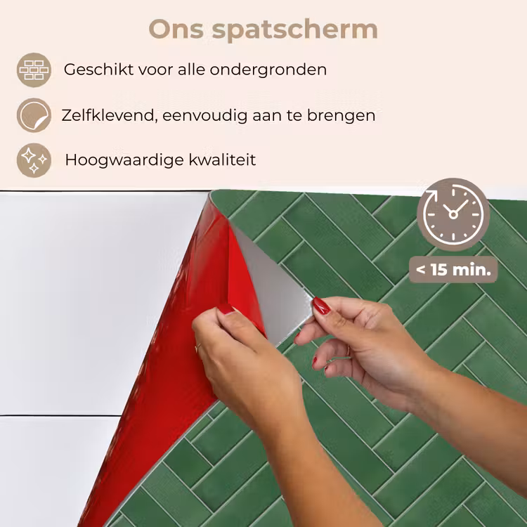 Visgraat - Wandtegel - Bosgroen keuken achterwand spatscherm klein 900 -spatscherm_NL