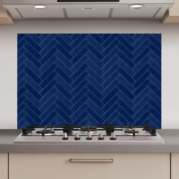 Visgraat - Wandtegel - Donkerblauw - Navy Blue keuken achterwand spatscherm klein 900 -3d_website