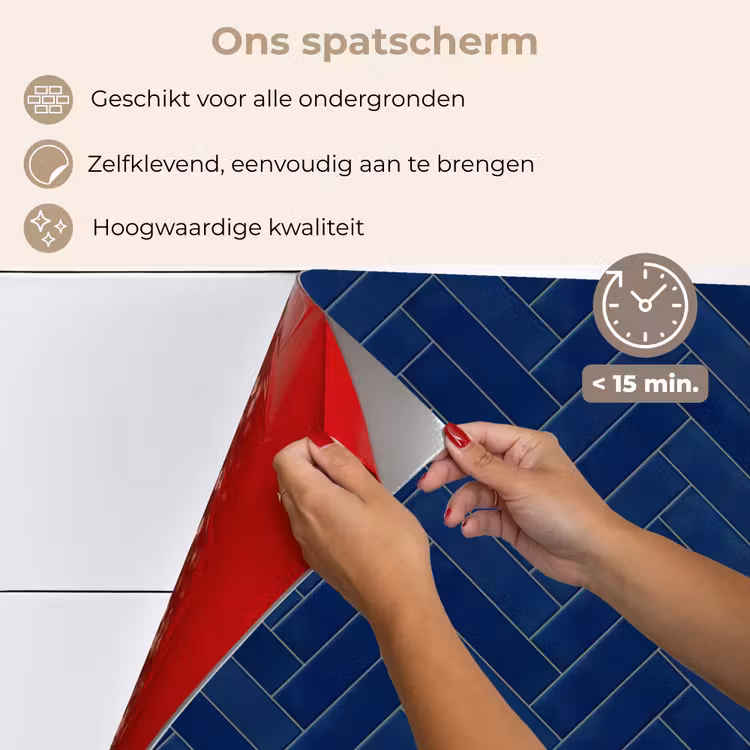 Visgraat - Wandtegel - Donkerblauw - Navy Blue keuken achterwand spatscherm klein 900 -spatscherm_NL