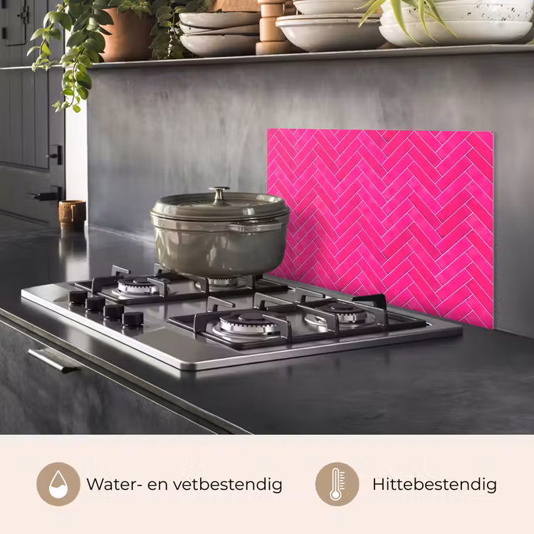 Visgraat - Wandtegel - Fuchsia - Roze keuken achterwand spatscherm klein 900 -usp_NL