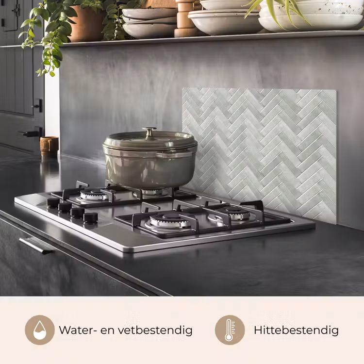 Visgraat - Wandtegel - Grijs keuken achterwand spatscherm klein 900 -usp_NL