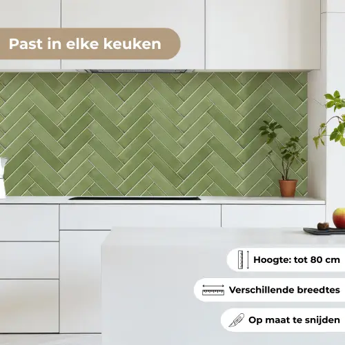 Visgraatstructuur - Tegels - Olijfgroen keuken achterwand 2 middel 871 -sfeer4_NL