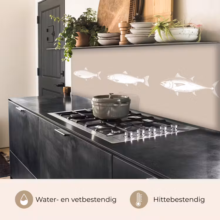 Vissen - Beige - Wit keuken achterwand 2 middel -usp_NL