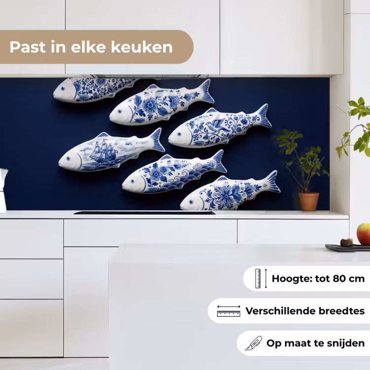 Vissen - Delfts - Blauw - Keramiek keuken achterwand 2 middel -sfeer4_NL