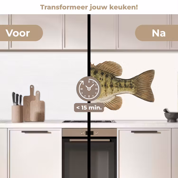 Vissen - Natuur - Vintage keuken achterwand 2 middel -voor-na2_NL