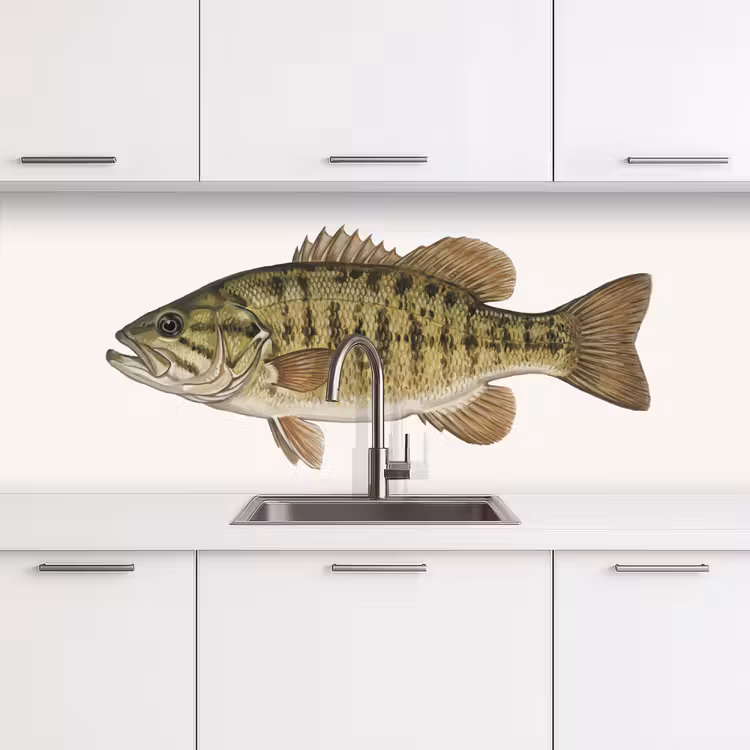 Vissen - Natuur - Vintage keuken achterwand 2 middel -3d