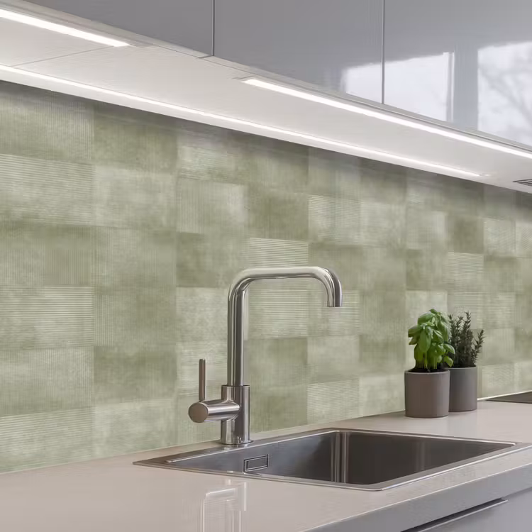Vlakken - Rustiek - Groen keuken achterwand 2 middel 871 -3d_schuin