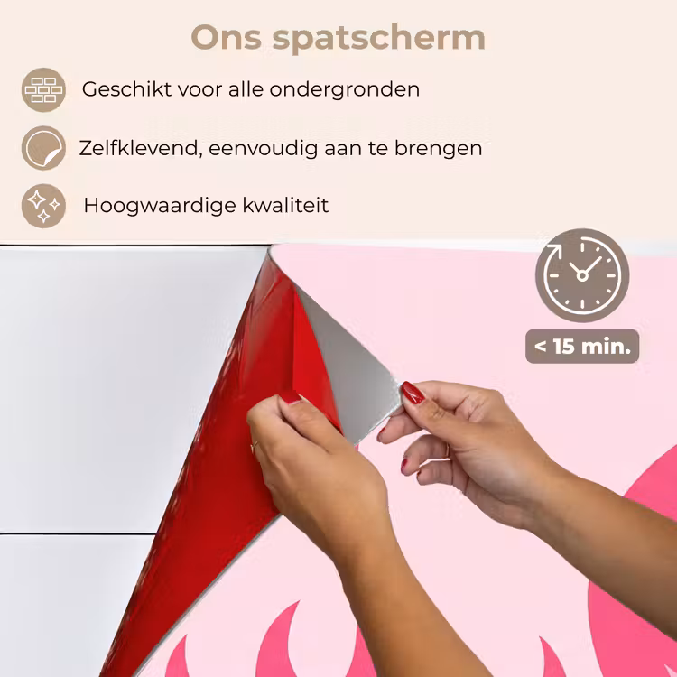 Vlammen - Patroon - Abstract - Modern - Roze keuken achterwand spatscherm klein -spatscherm_NL