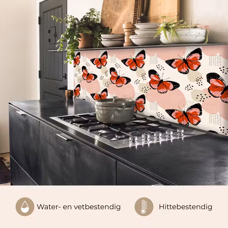 Vlinders - Retro - Kleurrijk keuken achterwand 2 middel 871 -usp_NL