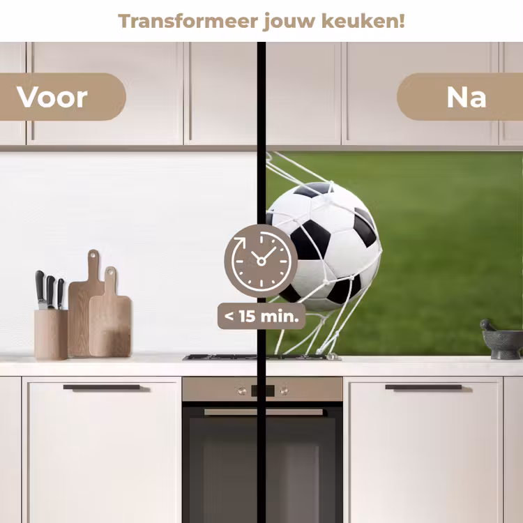 Voetbal - Goal - Net - Sport keuken achterwand 2 middel -voor-na2_NL