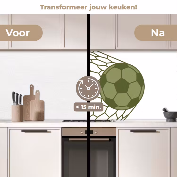 Voetbal - Goal - Sport - Groen keuken achterwand 2 middel -voor-na2_NL