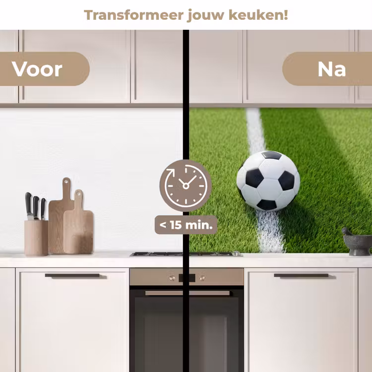 Voetbal - Grasveld - Sport - Groen keuken achterwand 2 middel -voor-na2_NL