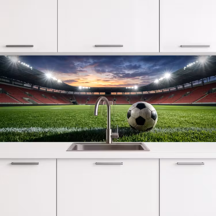 Voetbal - Stadion - Sport - Groen keuken achterwand 2 middel -3d