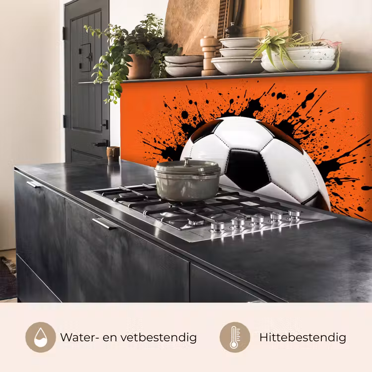 Voetbal - Verf - Sport - Oranje keuken achterwand 2 middel -usp_NL