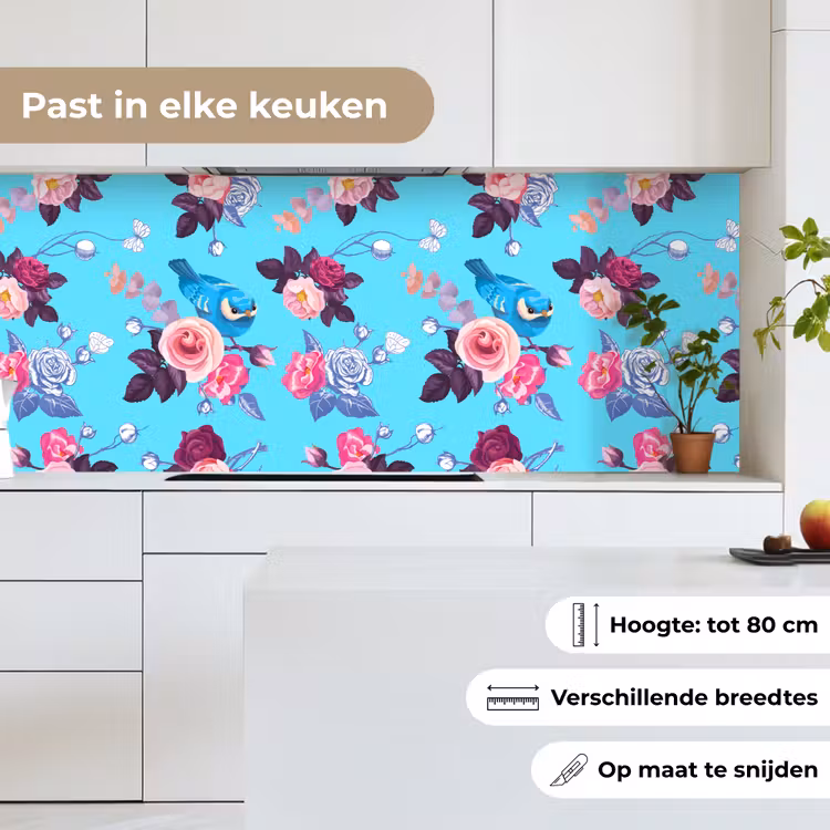 Vogel - Bloemen - Patronen keuken achterwand 2 middel 871 -sfeer4_NL