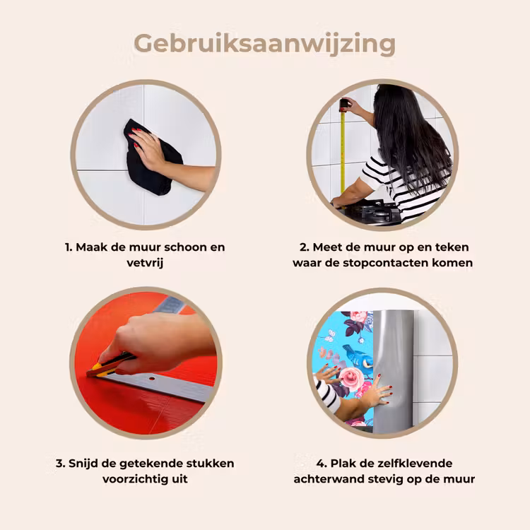 Vogel - Bloemen - Patronen keuken achterwand 2 middel 871 -gebruiksaanwijzing_NL