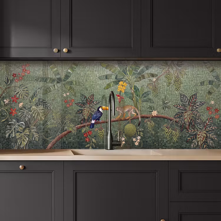Vogel - Dier - Jungle - Mozaïek - Natuur keuken achterwand 2 middel -sfeer1