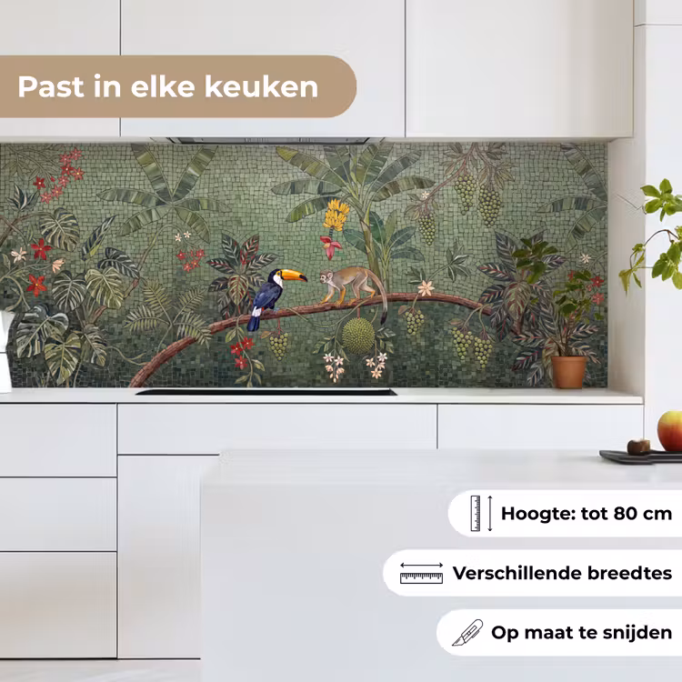 Vogel - Dier - Jungle - Mozaïek - Natuur keuken achterwand 2 middel -sfeer4_NL