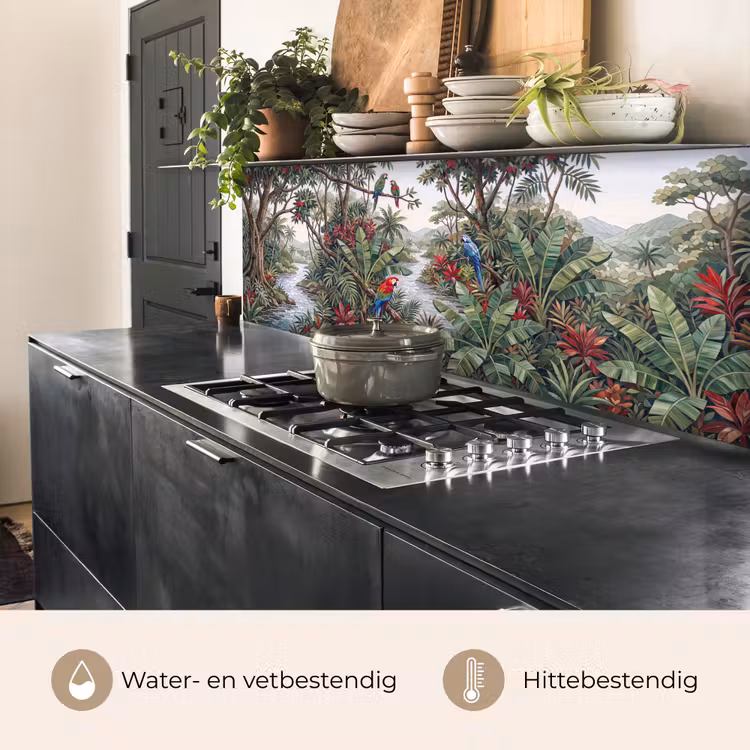 Vogel - Jungle - Natuur - Mozaïek - Groen keuken achterwand 2 middel -usp_NL