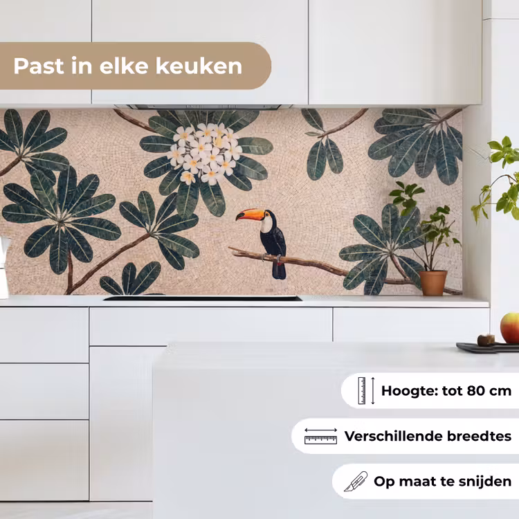 Vogel - Mozaïek - Tropisch - Natuur - Kleurrijk keuken achterwand 2 middel -sfeer4_NL
