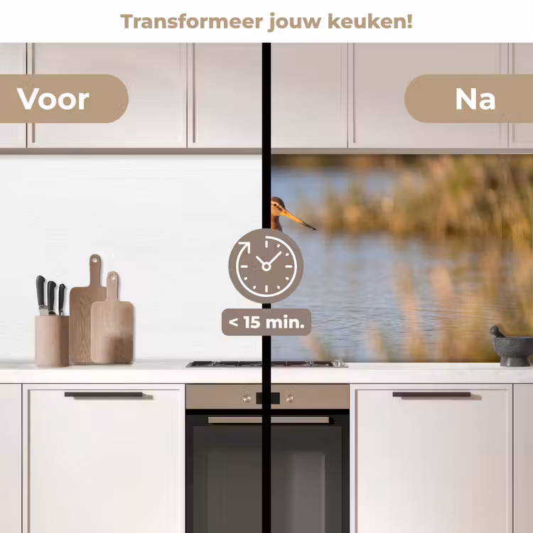 Vogel - Steltloper - Water - Natuur keuken achterwand 2 middel -voor-na2_NL