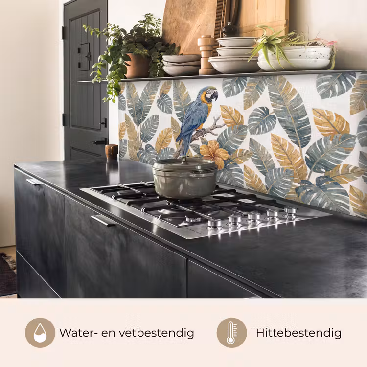 Vogel - Tak - Natuur - Mozaïek - Blauw keuken achterwand 2 middel -usp_NL