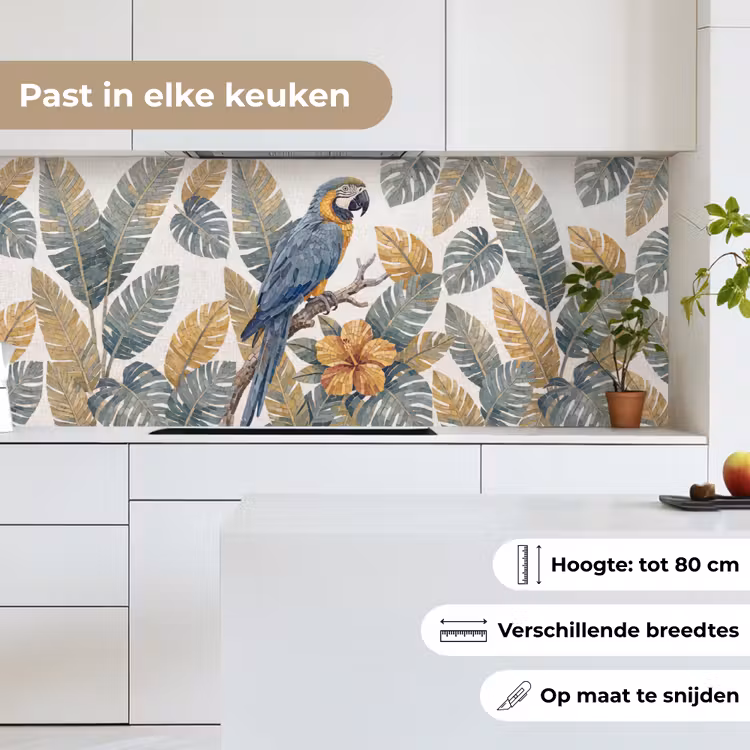Vogel - Tak - Natuur - Mozaïek - Blauw keuken achterwand 2 middel -sfeer4_NL