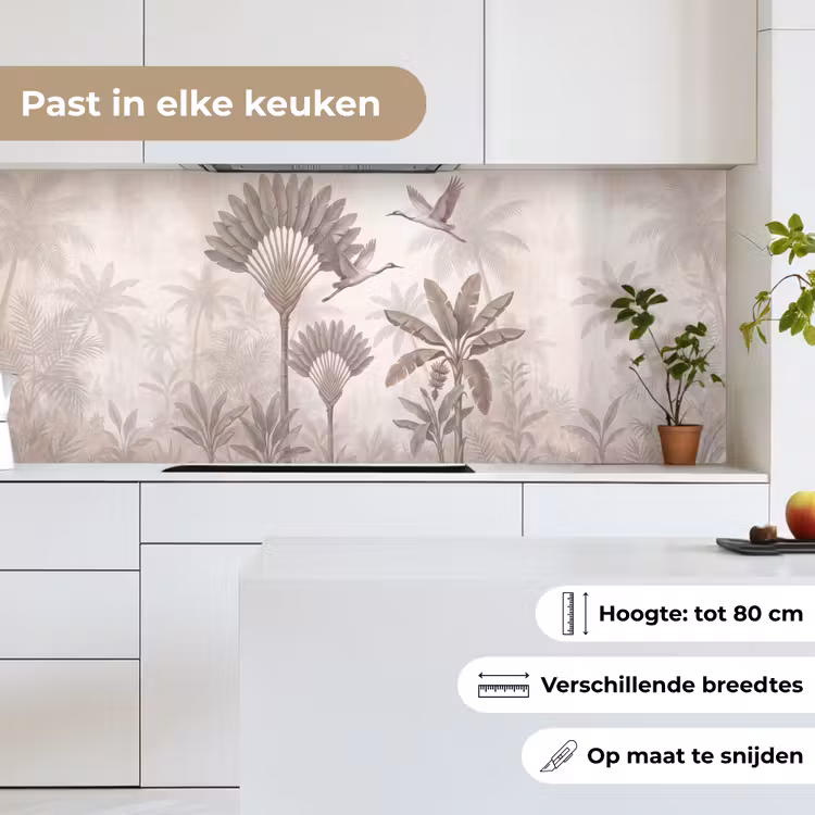 Vogel - Tropisch - Jungle - Natuur - Beige keuken achterwand 2 middel -sfeer4_NL