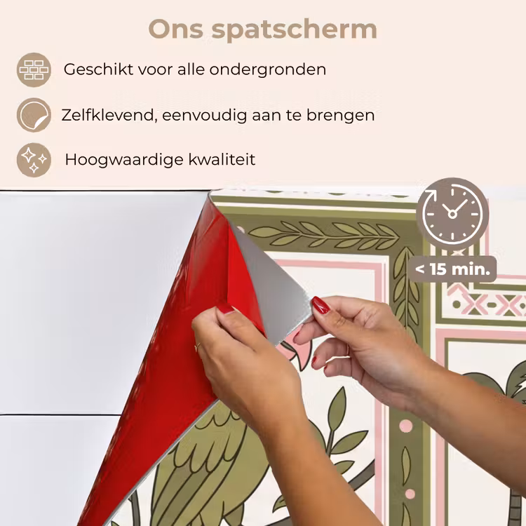 Vogel - Tropisch - Patroon - Decoratief - Groen keuken achterwand spatscherm klein -spatscherm_NL