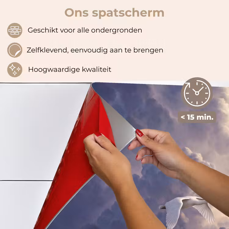 Vogel - Vliegend - Natuur - Wit - Wolken keuken achterwand spatscherm klein -spatscherm_NL