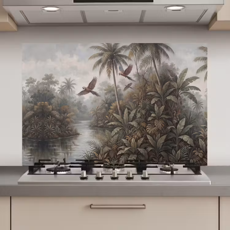 Vogel - Vliegend - Tropisch - Landschap - Klassiek keuken achterwand spatscherm klein -3d_website