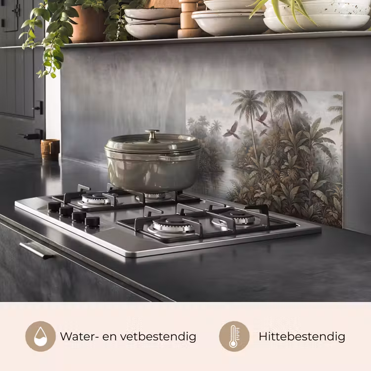 Vogel - Vliegend - Tropisch - Landschap - Klassiek keuken achterwand spatscherm klein -usp_NL