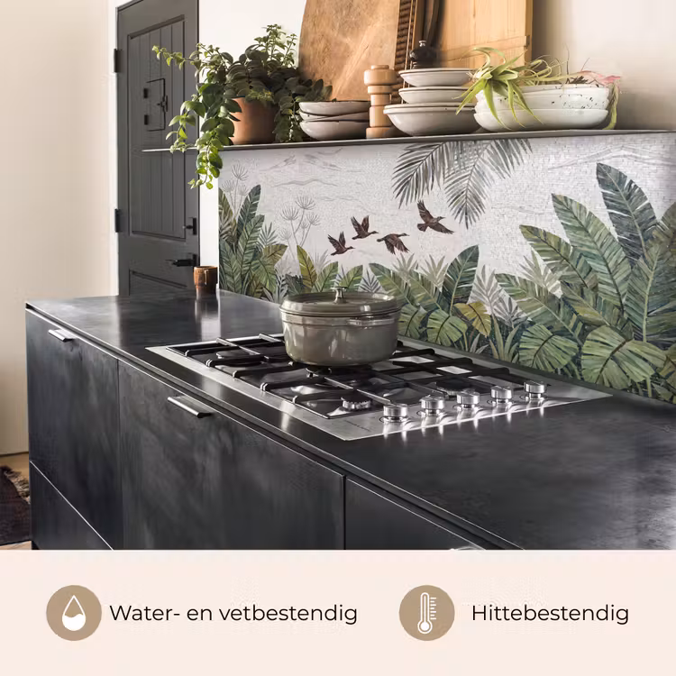 Vogel - Vliegend - Tropisch - Mozaïek - Groen keuken achterwand 2 middel -usp_NL