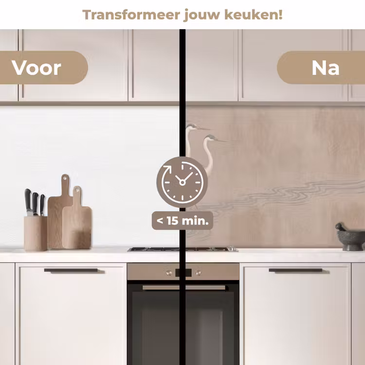 Vogel - Water - Natuur - Vintage keuken achterwand 2 middel -voor-na2_NL