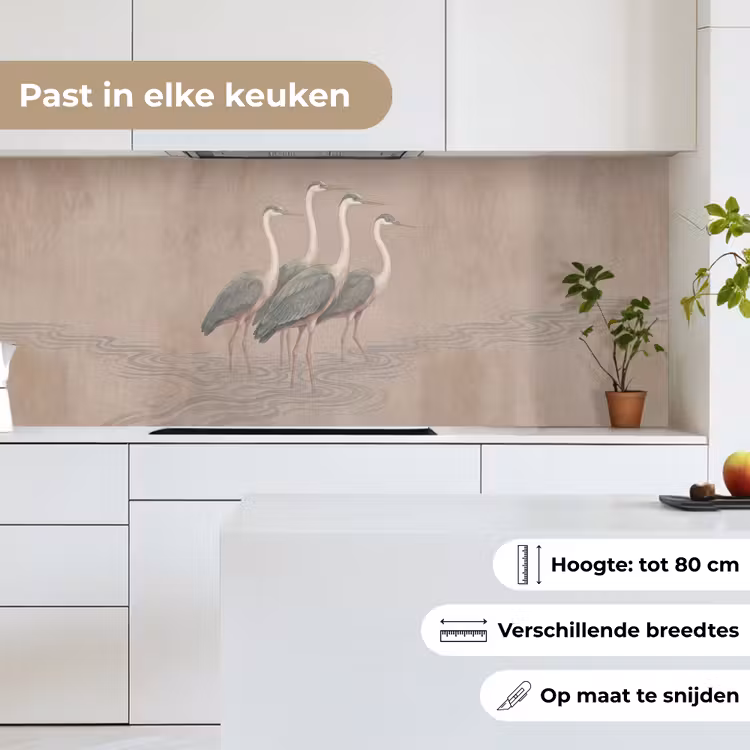 Vogel - Water - Natuur - Vintage keuken achterwand 2 middel -sfeer4_NL