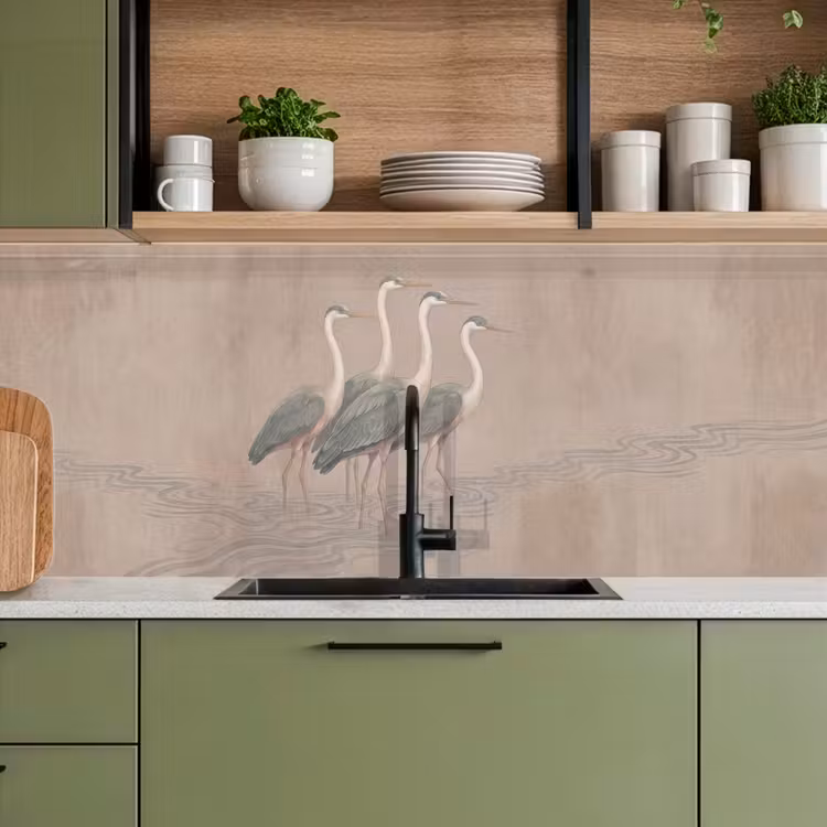 Vogel - Water - Natuur - Vintage keuken achterwand 2 middel -sfeer3