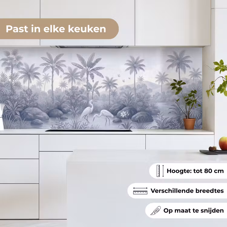 Vogel - Water - Tropisch - Natuur - Blauw keuken achterwand 2 middel -sfeer4_NL