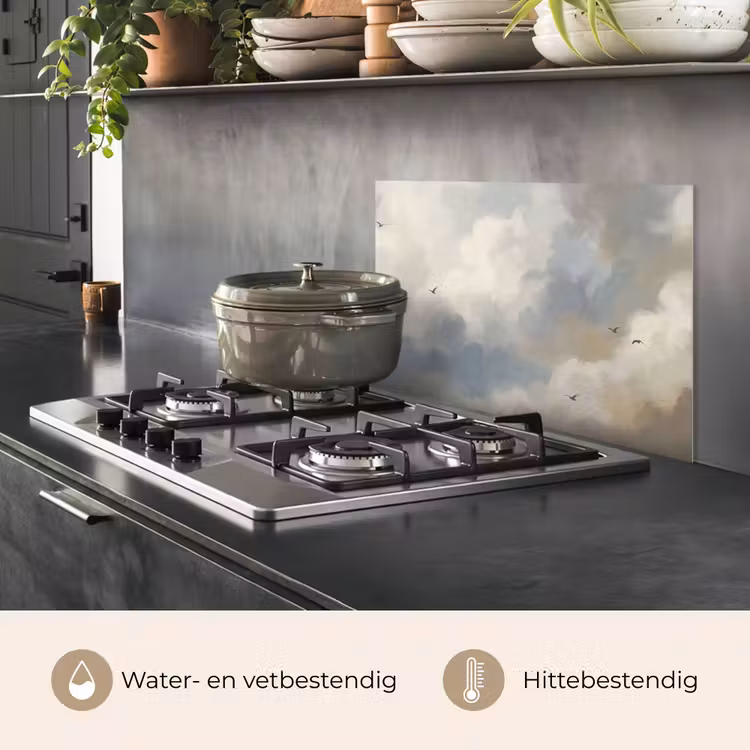 Vogel - Wolken - Natuur - Modern - Grijs keuken achterwand spatscherm klein -usp_NL