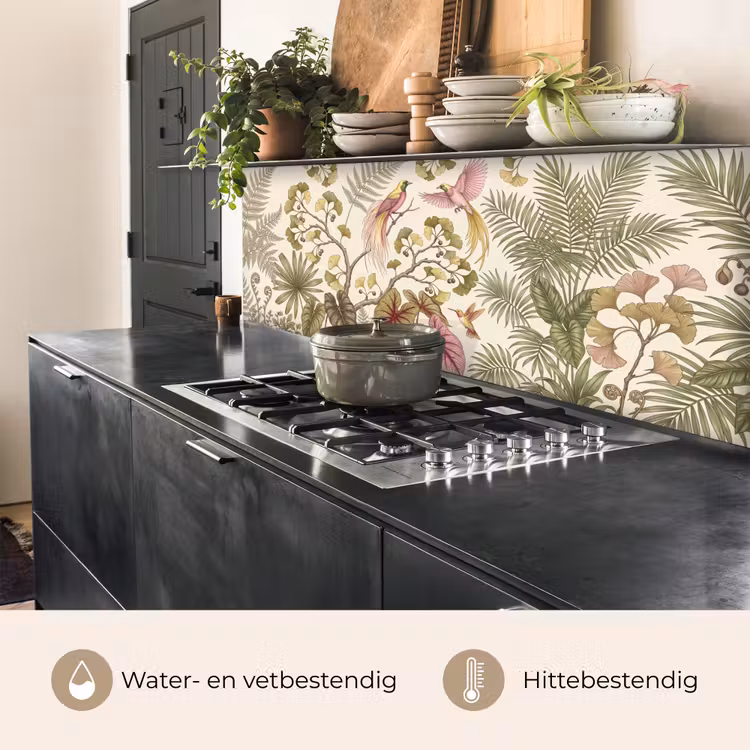 Vogels - Tropisch - Botanisch - Roze keuken achterwand 2 middel -usp_NL