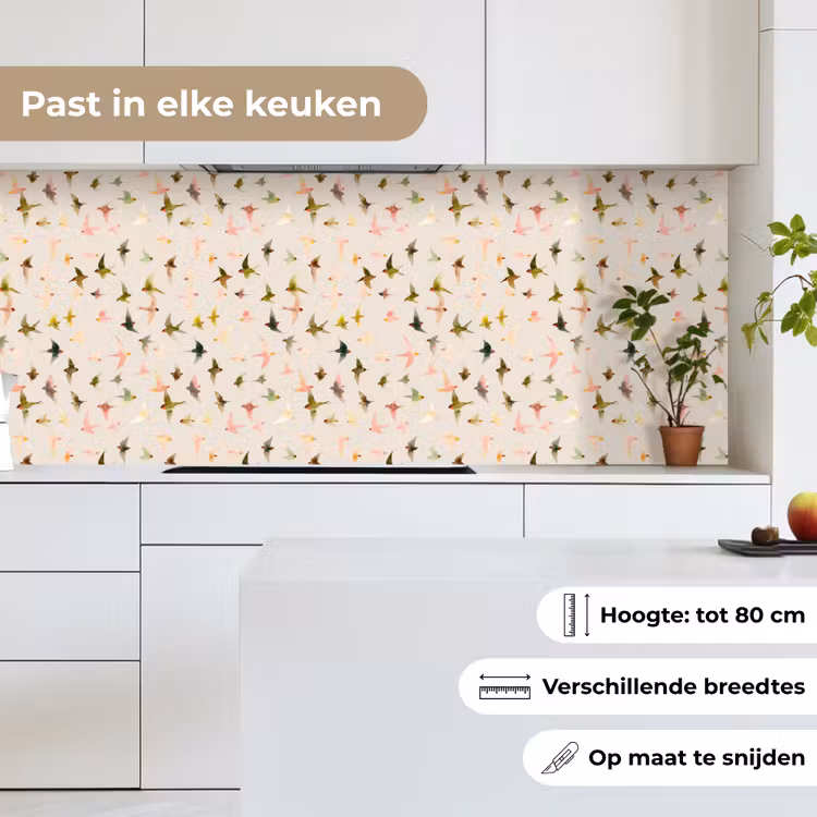 Vogels - Vliegen - Kleurrijk keuken achterwand 2 middel 871 -sfeer4_NL