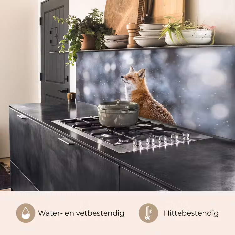 Vos - Sneeuwval - Portret - Winter - Sfeervol keuken achterwand 2 middel -usp_NL