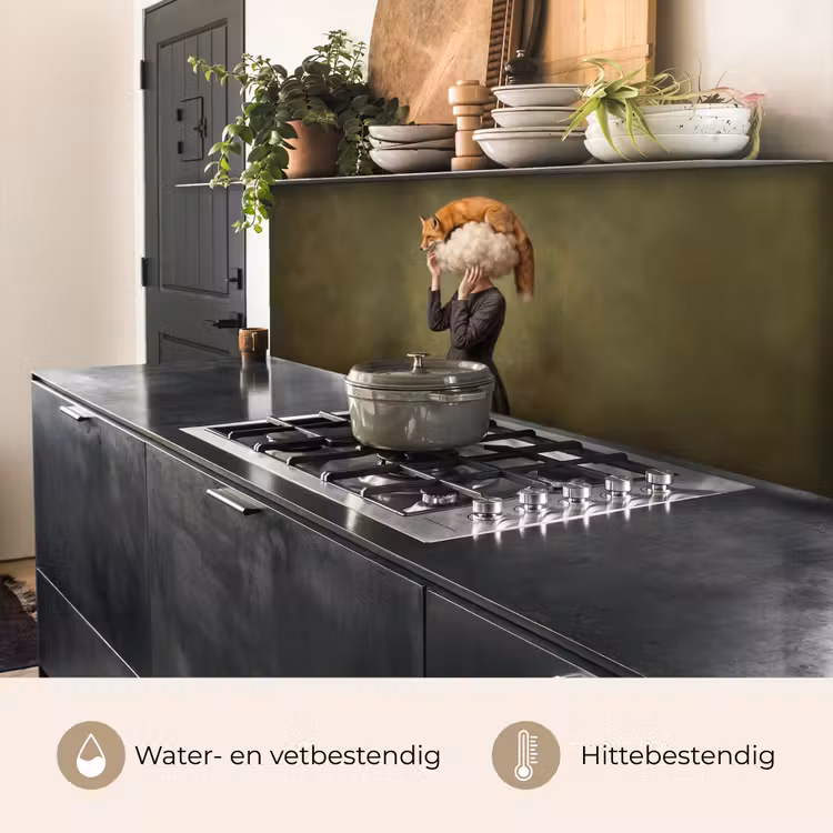 Vos - Surrealistisch - Groen keuken achterwand 2 middel -usp_NL