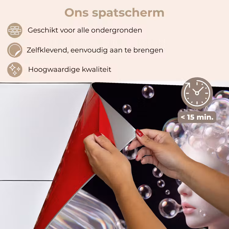 Vrouw - Bellen - Abstract - Kleurrijk keuken achterwand spatscherm klein -spatscherm_NL