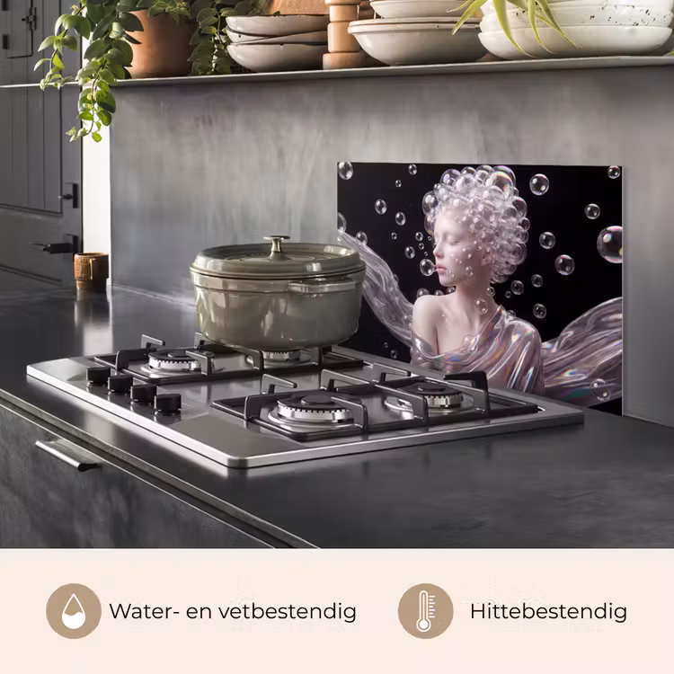 Vrouw - Bellen - Abstract - Kleurrijk keuken achterwand spatscherm klein -usp_NL