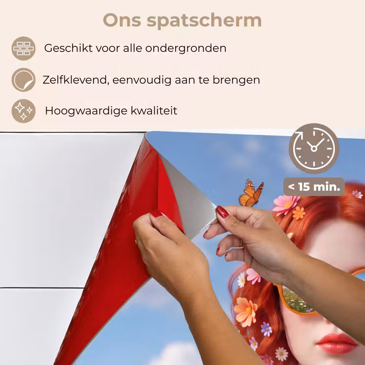 Vrouw - Bloemen - Zomer - Portret - Kleurrijk keuken achterwand spatscherm klein -spatscherm_NL