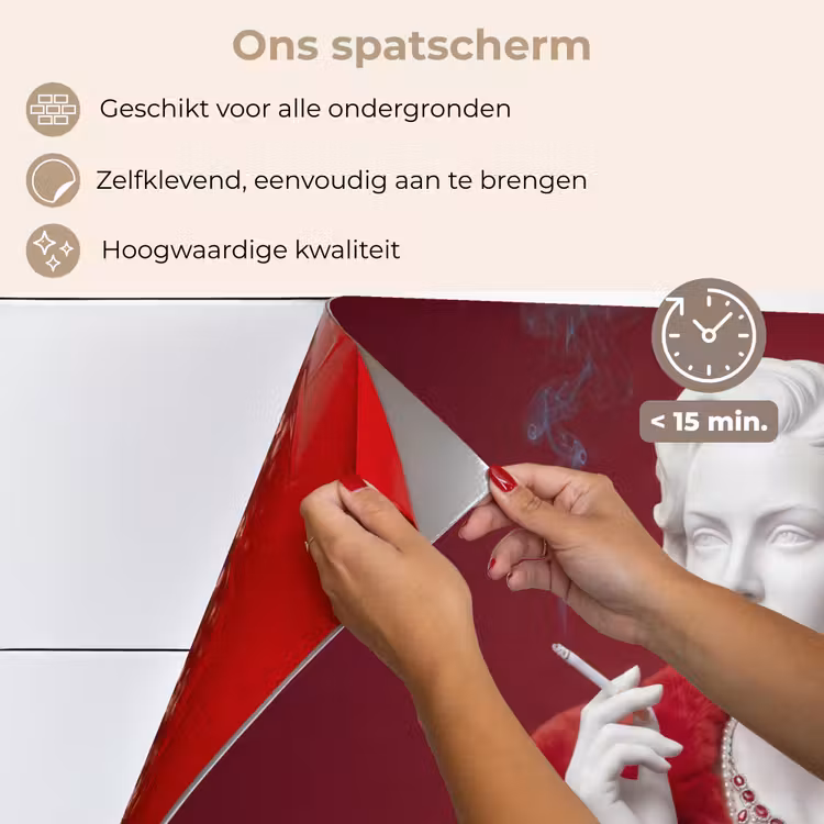 Vrouw - Bontjas - Mode - Klassiek - Rood keuken achterwand spatscherm klein -spatscherm_NL