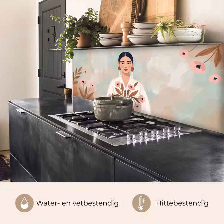 Vrouw - Kimono - Pastel keuken achterwand 2 middel -usp_NL