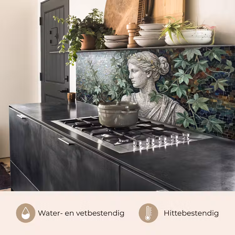 Vrouw - Klassiek - Mozaiëk - Natuur - Groen keuken achterwand 2 middel -usp_NL